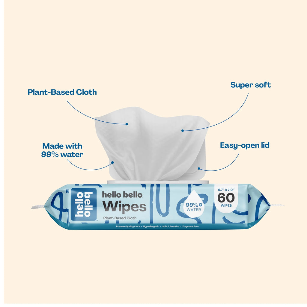 Baby Wipes, 600 Unscented Plant-Based Wipes, 10 Pouch Box (Choose Your Count)