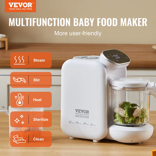 Baby Food Maker 430W with 750 Ml Tritan Bowl SUS304 5 in 1 Blender Steamer Grinder for Food Fruit Vegetable Meat